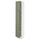 SEKTION Armoire haute + tablette/2ptes, blanc/Axstad gris-vert, 15x15x80 "