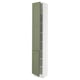 SEKTION Armoire haute + tablette/2ptes, blanc/Axstad gris-vert, 15x15x90 "