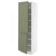 SEKTION Armoire haute + tablette/2ptes, blanc/Axstad gris-vert, 24x24x80 "