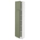 SEKTION Armoire haute + tablette/2ptes, blanc/Axstad gris-vert, 18x15x80 "