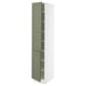 SEKTION Armoire haute + tablette/2ptes, blanc/Axstad gris-vert, 15x24x80 "