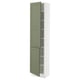 SEKTION Armoire haute + tablette/2ptes, blanc/Axstad gris-vert, 18x15x80 "