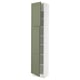 SEKTION Armoire haute + tablette/2ptes, blanc/Axstad gris-vert, 18x15x90 "