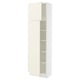 SEKTION Armoire haute + tablette/2ptes, blanc/Bodbyn blanc cassé, 24x15x80 "