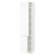 SEKTION Armoire haute + tablette/2ptes, blanc Enköping/blanc effet bois, 24x15x90 "