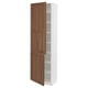 SEKTION Armoire haute + tablette/2ptes, blanc Enköping/brun effet noyer, 24x15x80 "