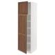 SEKTION Armoire haute + tablette/2ptes, blanc Enköping/brun effet noyer, 24x24x80 "