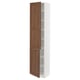SEKTION Armoire haute + tablette/2ptes, blanc Enköping/brun effet noyer, 18x15x80 "