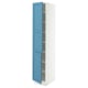 SEKTION Armoire haute + tablette/2ptes, blanc/Lerhyttan bleu, 15x24x80 "