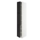 SEKTION Armoire haute + tablette/2ptes, blanc/Lerhyttan teinté noir, 15x24x90 "