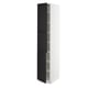 SEKTION Armoire haute + tablette/2ptes, blanc/Lerhyttan teinté noir, 15x24x80 "