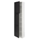 SEKTION Armoire haute + tablette/2ptes, blanc/Lerhyttan teinté noir, 24x15x90 "