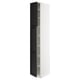 SEKTION Armoire haute + tablette/2ptes, blanc/Lerhyttan teinté noir, 15x24x90 "