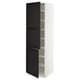 SEKTION Armoire haute + tablette/2ptes, blanc/Lerhyttan teinté noir, 24x24x80 "