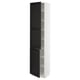 SEKTION Armoire haute + tablette/2ptes, blanc/Lerhyttan teinté noir, 18x15x80 "