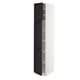 SEKTION Armoire haute + tablette/2ptes, blanc/Lerhyttan teinté noir, 15x24x80 "
