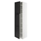 SEKTION Armoire haute + tablette/2ptes, blanc/Lerhyttan teinté noir, 24x24x90 "