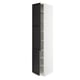 SEKTION Armoire haute + tablette/2ptes, blanc/Lerhyttan teinté noir, 18x24x90 "