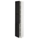 SEKTION Armoire haute + tablette/2ptes, blanc/Lerhyttan teinté noir, 15x15x80 "