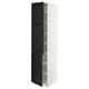 SEKTION Armoire haute + tablette/2ptes, blanc/Lerhyttan teinté noir, 18x24x80 "