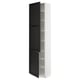 SEKTION Armoire haute + tablette/2ptes, blanc/Lerhyttan teinté noir, 24x15x90 "