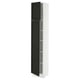 SEKTION Armoire haute + tablette/2ptes, blanc/Lerhyttan teinté noir, 15x15x80 "