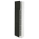 SEKTION Armoire haute + tablette/2ptes, blanc/Lerhyttan teinté noir, 18x15x80 "