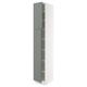SEKTION Armoire haute + tablette/2ptes, blanc/Nickebo gris -vert mat, 15x24x90 "