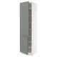 SEKTION Armoire haute + tablette/2ptes, blanc/Nickebo gris -vert mat, 24x24x90 "
