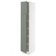 SEKTION Armoire haute + tablette/2ptes, blanc/Nickebo gris -vert mat, 15x24x80 "
