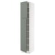 SEKTION Armoire haute + tablette/2ptes, blanc/Nickebo gris -vert mat, 18x24x90 "