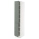 SEKTION Armoire haute + tablette/2ptes, blanc/Nickebo gris -vert mat, 15x24x80 "