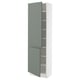 SEKTION Armoire haute + tablette/2ptes, blanc/Nickebo gris -vert mat, 24x15x80 "