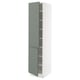 SEKTION Armoire haute + tablette/2ptes, blanc/Nickebo gris -vert mat, 18x24x80 "
