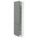 SEKTION Armoire haute + tablette/2ptes, blanc/Nickebo gris -vert mat, 24x15x90 "