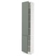 SEKTION Armoire haute + tablette/2ptes, blanc/Nickebo gris -vert mat, 18x15x90 "