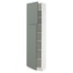 SEKTION Armoire haute + tablette/2ptes, blanc/Nickebo gris -vert mat, 24x15x90 "