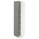 SEKTION Armoire haute + tablette/2ptes, blanc/Nickebo gris -vert mat, 18x24x80 "