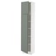 SEKTION Armoire haute + tablette/2ptes, blanc/Nickebo gris -vert mat, 18x15x80 "