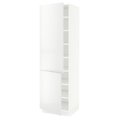 SEKTION Armoire haute + tablette/2ptes, blanc/Ringhult blanc, 24x24x80 "