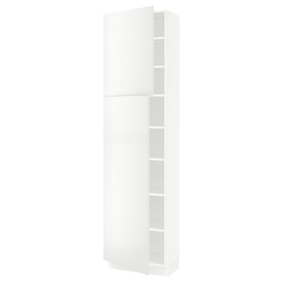SEKTION Armoire haute + tablette/2ptes, blanc/Ringhult blanc, 24x15x90 "