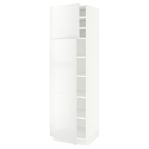 SEKTION Armoire haute + tablette/2ptes, blanc/Ringhult blanc, 24x24x80 "