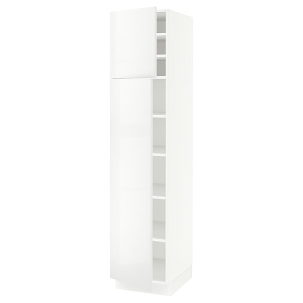 SEKTION Armoire haute + tablette/2ptes, blanc/Ringhult blanc, 18x24x80 "