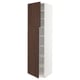 SEKTION Armoire haute + tablette/2ptes, blanc/Sinarp brun, 24x24x90 "