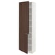 SEKTION Armoire haute + tablette/2ptes, blanc/Sinarp brun, 24x15x80 "
