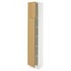 SEKTION Armoire haute + tablette/2ptes, blanc/Sinarp chêne plaqué, 15x15x80 "