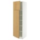 SEKTION Armoire haute + tablette/2ptes, blanc/Sinarp chêne plaqué, 24x24x80 "