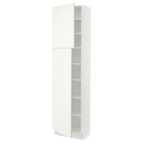 SEKTION Armoire haute + tablette/2ptes, blanc/Vallstena blanc, 24x15x90 "