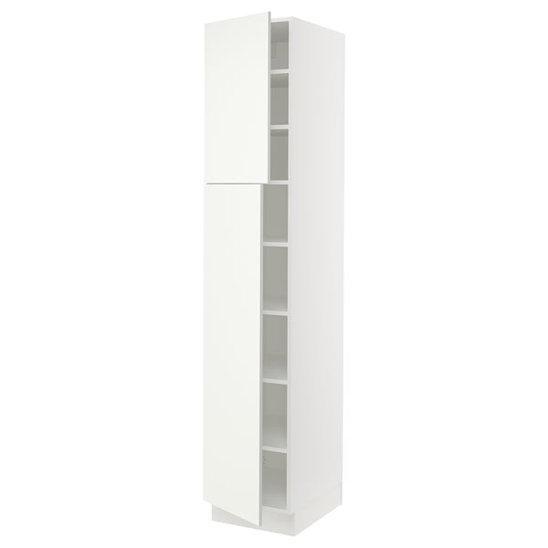 SEKTION Armoire haute + tablette/2ptes, blanc/Vallstena blanc, 18x24x90 "
