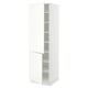 SEKTION Armoire haute + tablette/2ptes, blanc/Vallstena blanc, 24x24x80 "